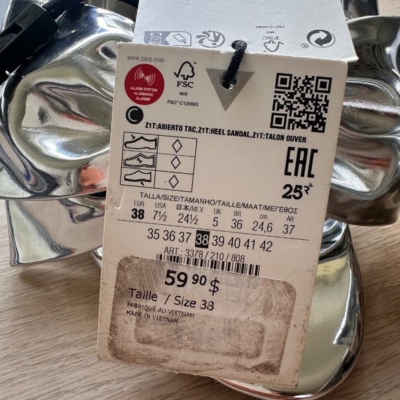 Zara Silver Metallic Heels - Picture 4 of 4